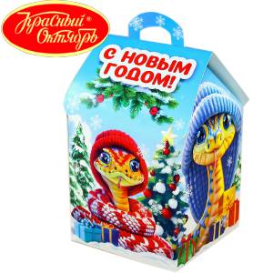 Сладкий подарок на Новый Год в картонной упаковке весом 600 грамм по цене 654 руб в Торопце