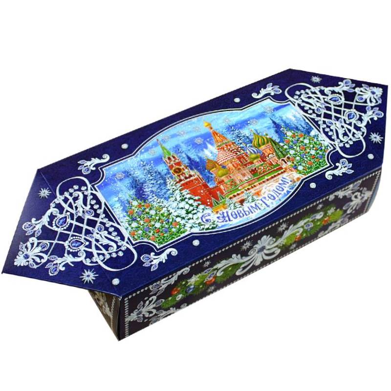 Сладкий новогодний подарок в картонной упаковке весом 800 грамм